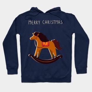 Christmas Rocking Horse Illustration Hoodie